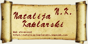 Natalija Kaplarski vizit kartica